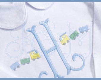 Simple Train Mini Fill Motif Fill Stitch Vintage Style Machine Embroidery Design