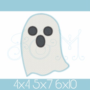 Simple Sweet Ghost Zig Zag Stitch Applique Vintage Style Machine Embroidery Design