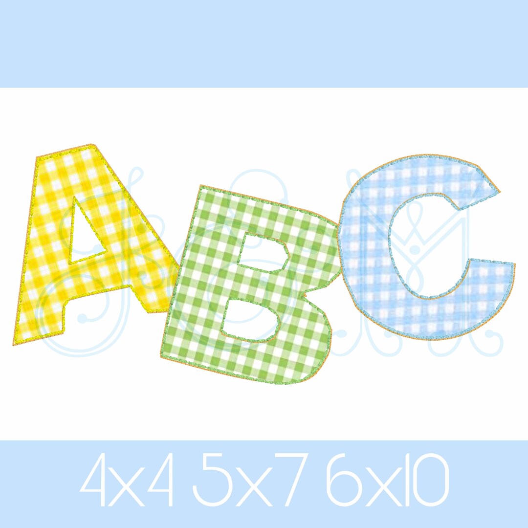 ABC Simple Back to School Bean Stitch Quick Running Stitch Raw Edge ...
