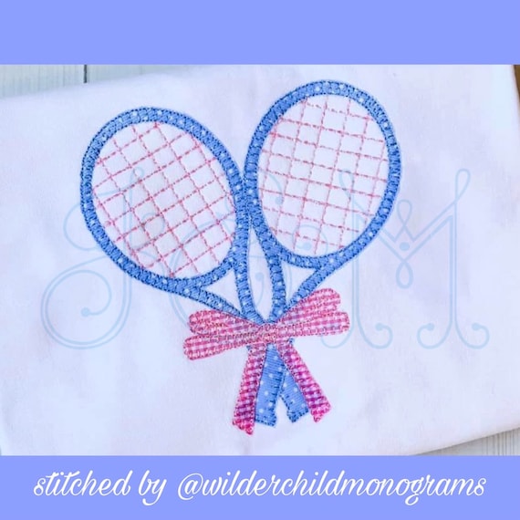 Crossed Tennis Rackets Blue