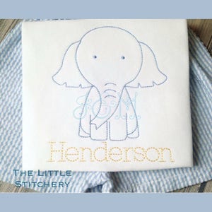 4x4 Vintage Stitch Sketch Embroidery Elephant Design