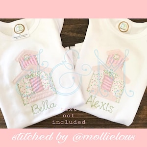 School House Simple and Sweet Blanket Stitch Applique Vintage Style Machine Embroidery Design