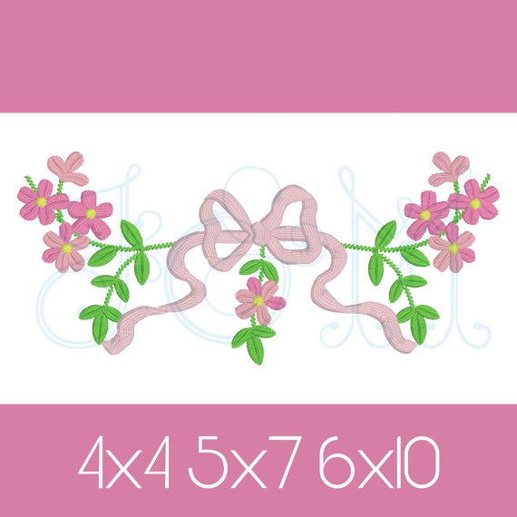 Monogram Pink Bloom Y Machine Embroidery Design