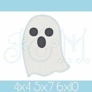 Simple Sweet Ghost Blanket Stitch Applique Vintage Style Machine Embroidery Design