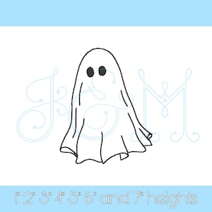 Classic Ghost Simple Costume Halloween Spooky Season Bean Stitch Outline Vintage Style Machine Embroidery Design