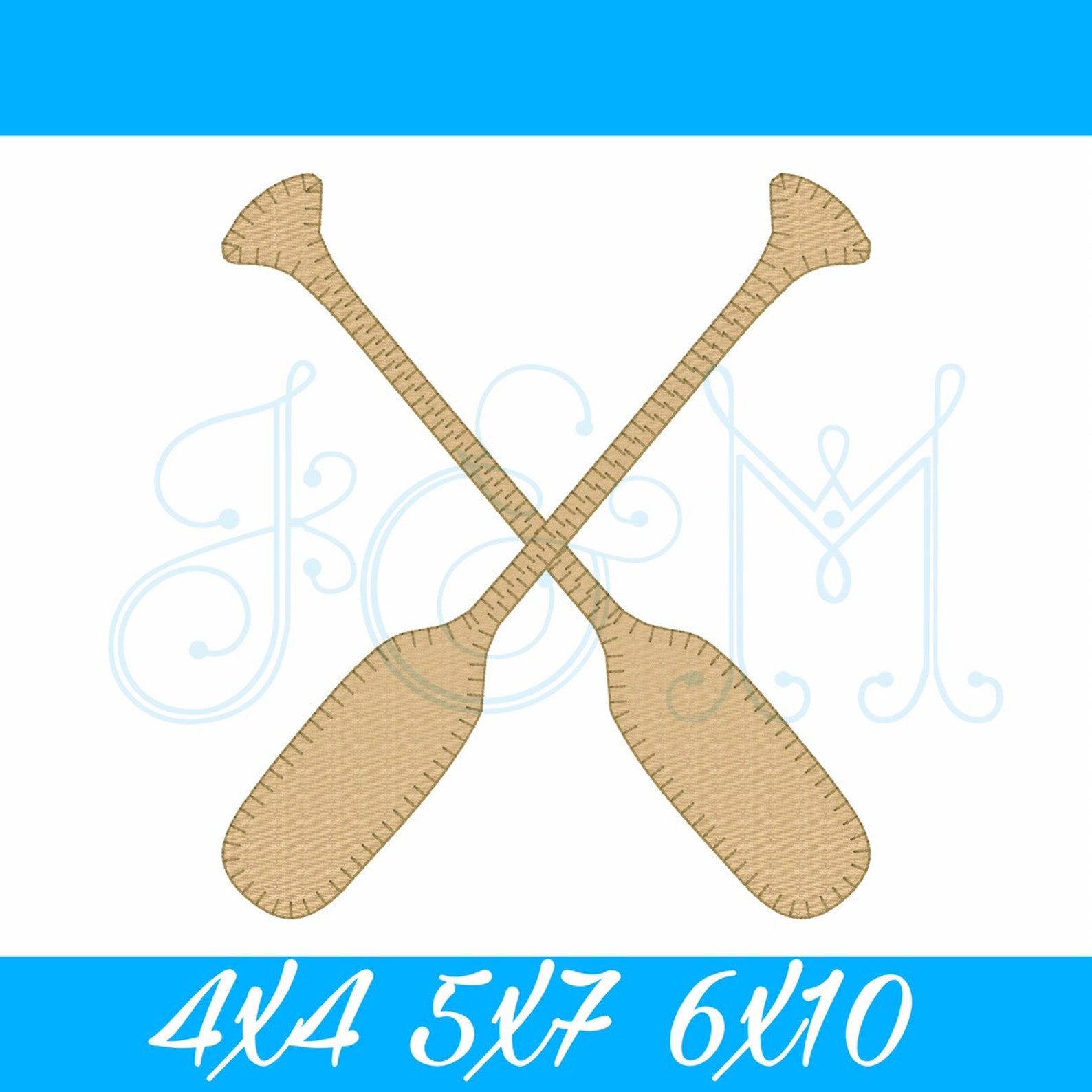 Crossed Canoe Boat Paddles Blanket Stitch Applique Vintage Etsy