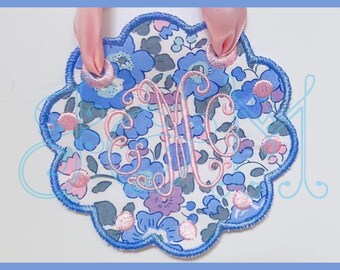 Scalloped Edge Circle Satin Dot Birthday Banner Bunting Flag In the Hoop - ITH Vintage Style Machine Embroidery Design