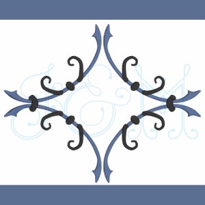 Venetian Ornate Diamond Satin Stitch Monogram Frame Vintage Style Machine Embroidery Design