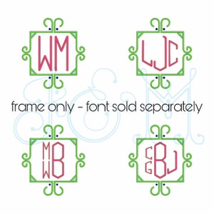 Venetian Ornate Square Satin Stitch Colonial Knot Dot Motif Corner Monogram Frame Vintage Style Machine Embroidery Design