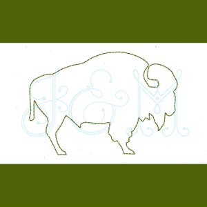 Buffalo Silhouette Vintage Stitch Machine Embroidery Design
