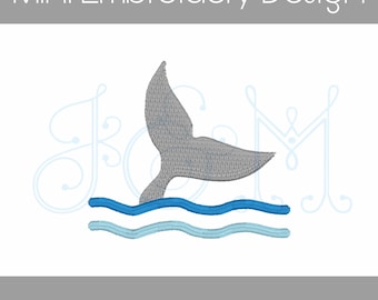 Cola de ballena en ondas Mini Relleno Vintage Estilo Máquina Bordado Diseño