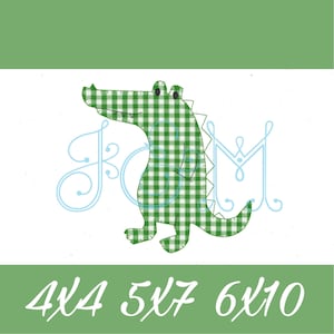 Alligator Crocodile Blanket Stitch Applique Vintage Style Machine Embroidery Design Aligator