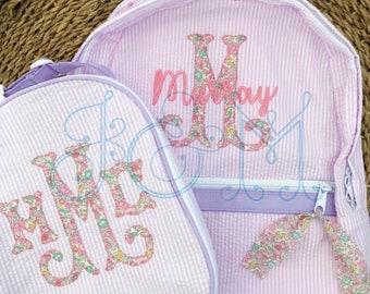 Madelyn Three Letter Blanket Stitch Applique Monogram Font Bean Stitch Vintage Stitch Style Machine Embroidery Design