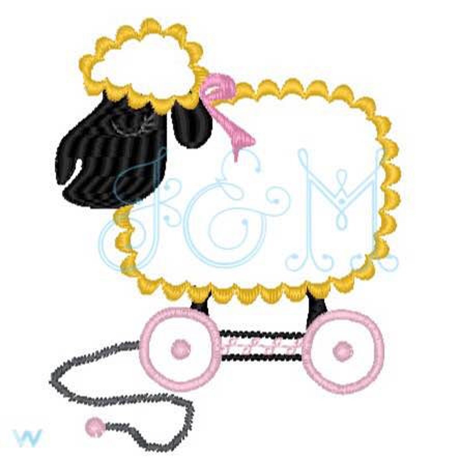 Baby Lamb Vintage Pull Toy Embroidery Design Sheep Machine Etsy
