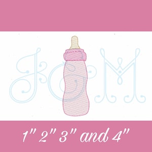 Baby Bottle Toy Sketch FIll Bean Stitch Outline Baby Shower BIg or Little Brother or Sister Sibling Vintage Style Machine Embroidery Design