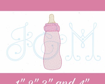 Baby Bottle Toy Sketch FIll Bean Stitch Outline Baby Shower BIg or Little Brother or Sister Sibling Vintage Style Machine Embroidery Design