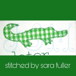 Alligator Simple Outline Blanket Stitch Applique Vintage Style Machine Embroidery Design
