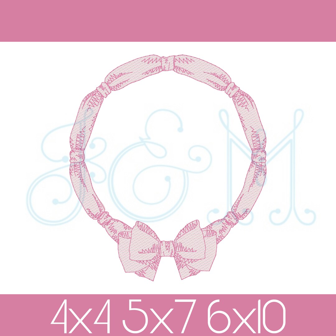 Regency Bow Heirloom Wreath Ribbon Monogram Frame Sketch or Shadow Fill ...