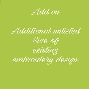 Resizing Listing - Additional Size of Existing Design