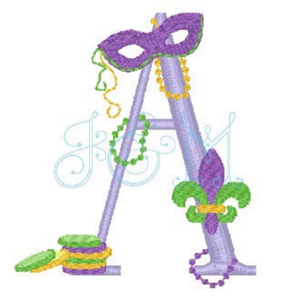 Mardi Gras Letter Add on Mini Designs - FONT NOT INCLUDED