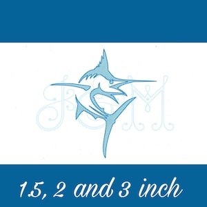 Marlin Fish Fill Stitch Outline Vintage Stitch Sketch Machine Embroidery Design