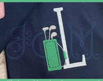 Golf Bag Mini Fill Motif Vintage Style Machine Embroidery Design