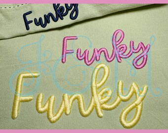 Funky Foam Font - 3D Puff Foam Embroidery Machine Alphabet for Puffy Foam Vintage Style Machine Embroidery Design