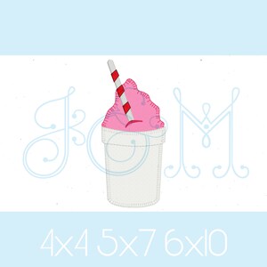 Snowball Shaved Ice Snow Cone Blanket Stitch Applique Vintage Style Machine Embroidery Design