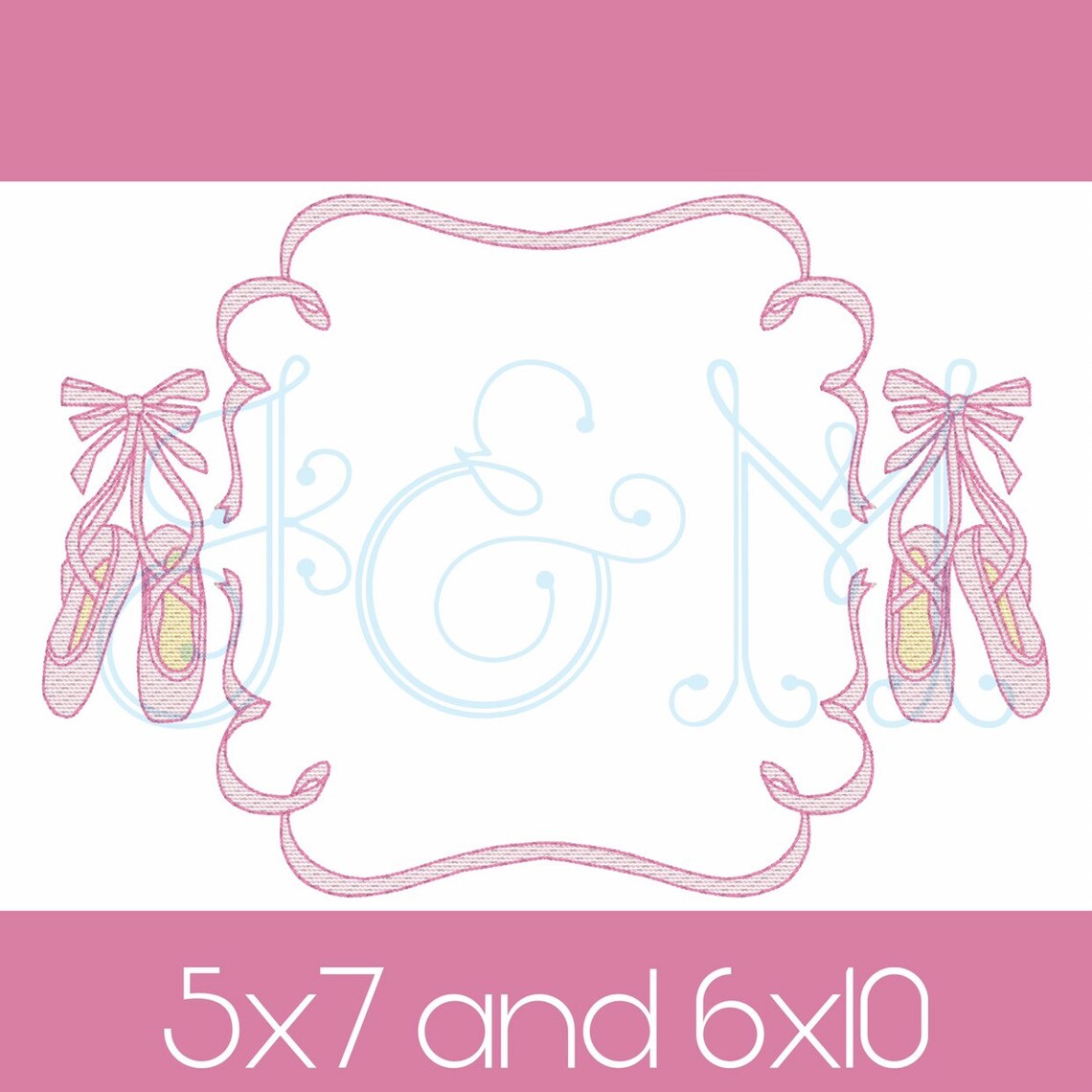 Ballet Note Border Ballerina Ballet Side Slipper Ribbon Monogram Frame Border Sketch Fill ...