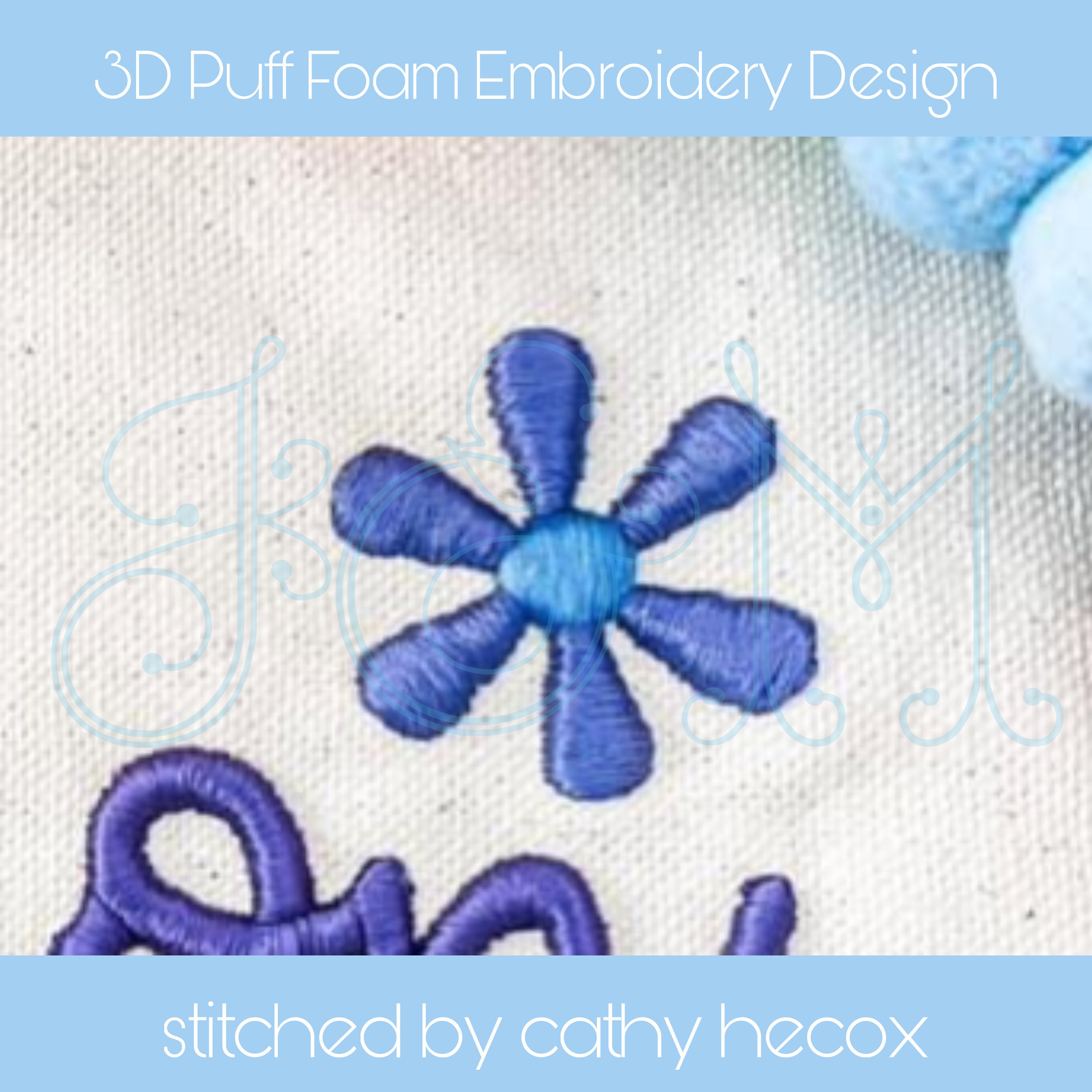 3D Puff Foam Daisy Flower Mini Satin Stitch Monogram Add on