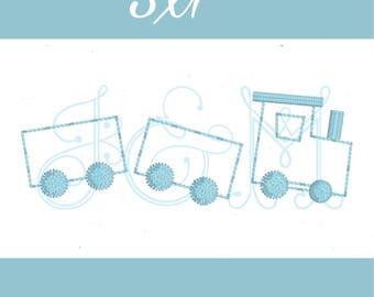 Little Train Vintage Stitch Colonial Knot Machine Embroidery Design