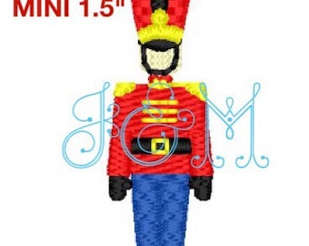 1.5" Mini Tin Toy Soldier Christmas Vintage Style Machine Embroidery Design