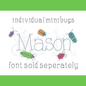 Build Your Own Beetle Bug Mini Bundle Sketch Fill Bean Stitch Outline Vintage Style Machine Embroidery Design
