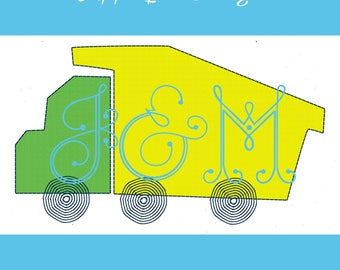 4x4 Vintage Stitch Garbage Truck Applique Embroidery Design