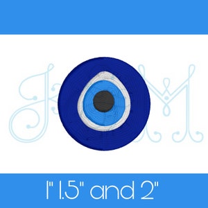 May include: Blue evil eye charm with a white and blue center. The charm is 1.5 inches and 2 inches in diameter.