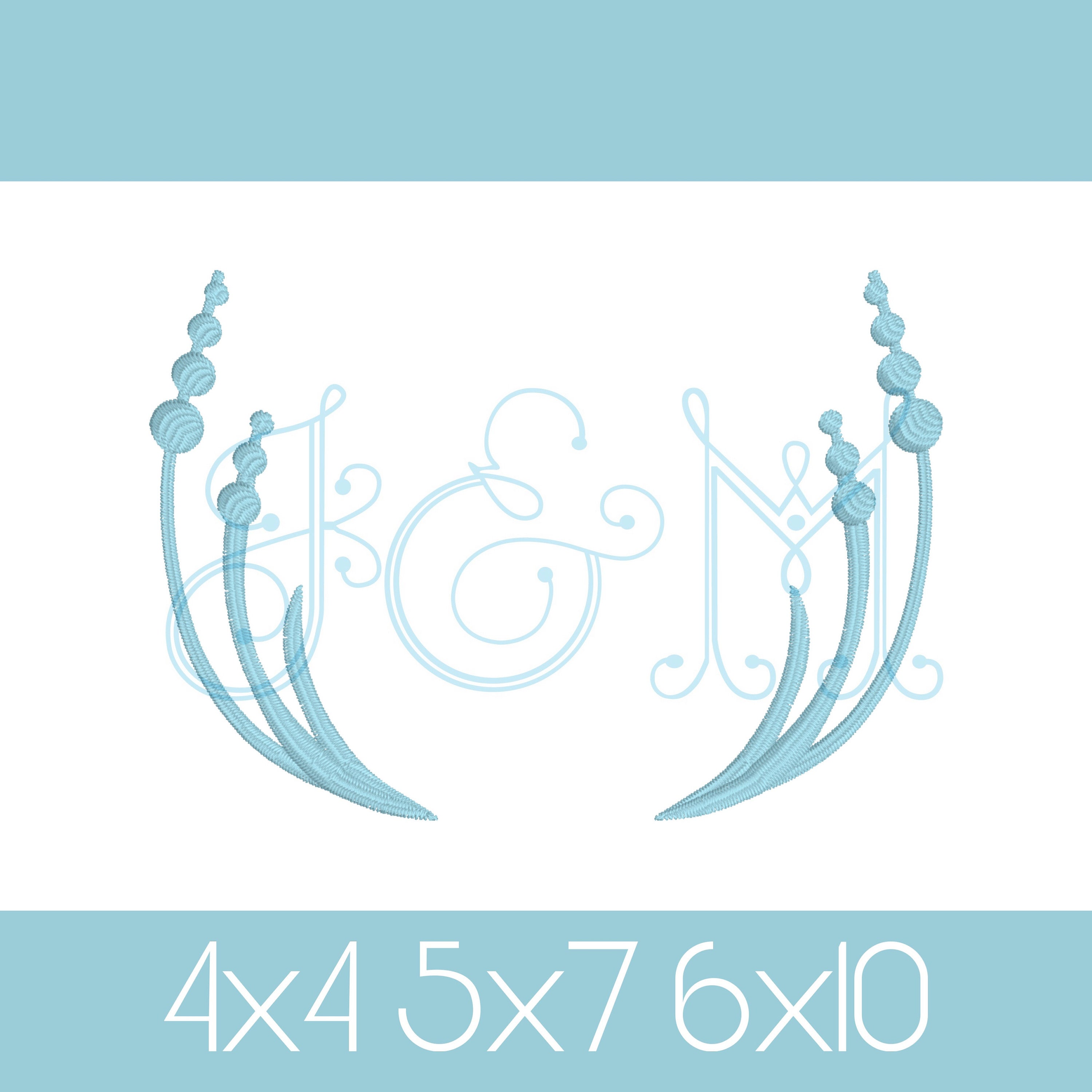 Bespoke Colonial Pearl Knot Simple Floral Flower Monogram Frame Satin ...