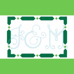 DIamond Art Deco Monogram Frame Machine Embroidery Design