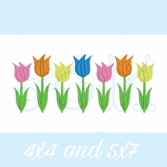 Tulip Multi Color Floral Flower Monogram Wreath Frame Satin 