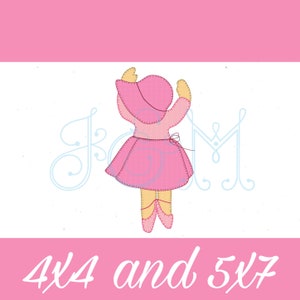 Sunbonnet Sue Ballet Dancer Ballerina Blanket Stitch Applique Vintage Style Machine Embroidery Design