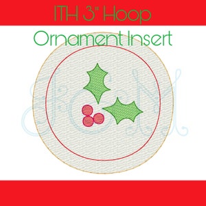 Drei Stile ein Listing! Weihnachten Holly Leaf & Berry In den Reifen 3&quot; Reifen Ornament Einfügen Applikation Vintage Stil Maschine Stickerei Design