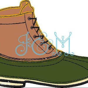 Duck Boot Applique Design - Bean Boot - Machine EMbroidery Design
