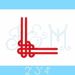 Asian Knot Chinoiserie Corner Border Monogram Frame Bracket Vintage Style Machine Embroidery Design
