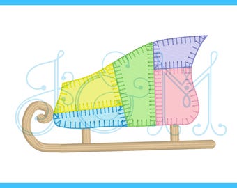 Disegno per ricamo a macchina con applicazione patchwork di trapunta a slitta (prodotto digitale)