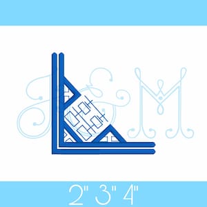 Double Happiness Chinoiserie Corner Border Monogram Frame Bracket Vintage Style Machine Embroidery Design