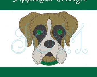7 x 12 Vintage stijl Blanket Stitch Boxer Hond gezicht stoffen borduurwerk ontwerpen
