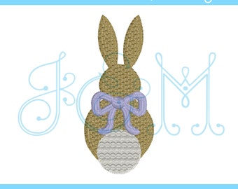 Girly Cottontail Easter Bunny with Bow Mini Sketch Fill Bean Stitch Outline Motif Tail Vintage Style Machine Embroidery Design