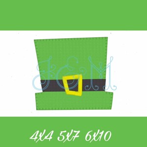 St. Patrick&#39;s Day Leprechan Top Hat Applique Blanket Stitch Machine Embroidery Design 4x4 5x7 6x10