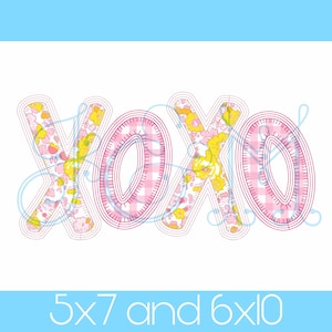 Valentinstag Funky XOXO Decke Stich Applikation Bohnen Umriss Schnellstich Vintage Stil Maschine Stickerei Design