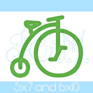 Simple Bike Bicycle Outline Blanket Stitch Applique Vintage Style Machine Embroidery Design