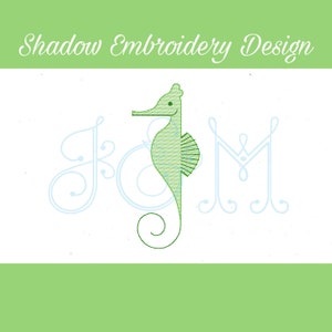Seahorse Shadow Work Heirloom Style Vintage Style Machine Embroidery Design